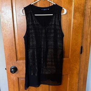 Apt 9 Black Sleeveless V-Neck Sequin Front Tank